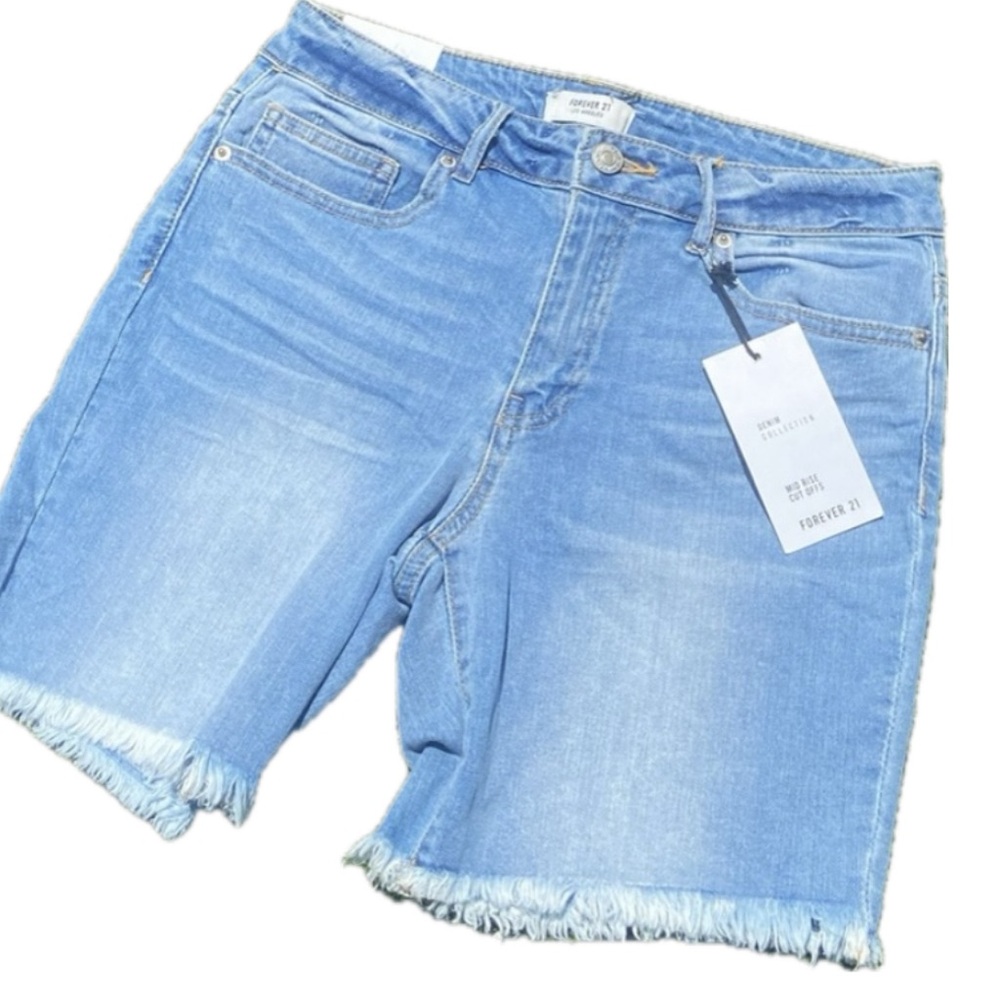 Mid-Rise Cutoff Denim Shorts